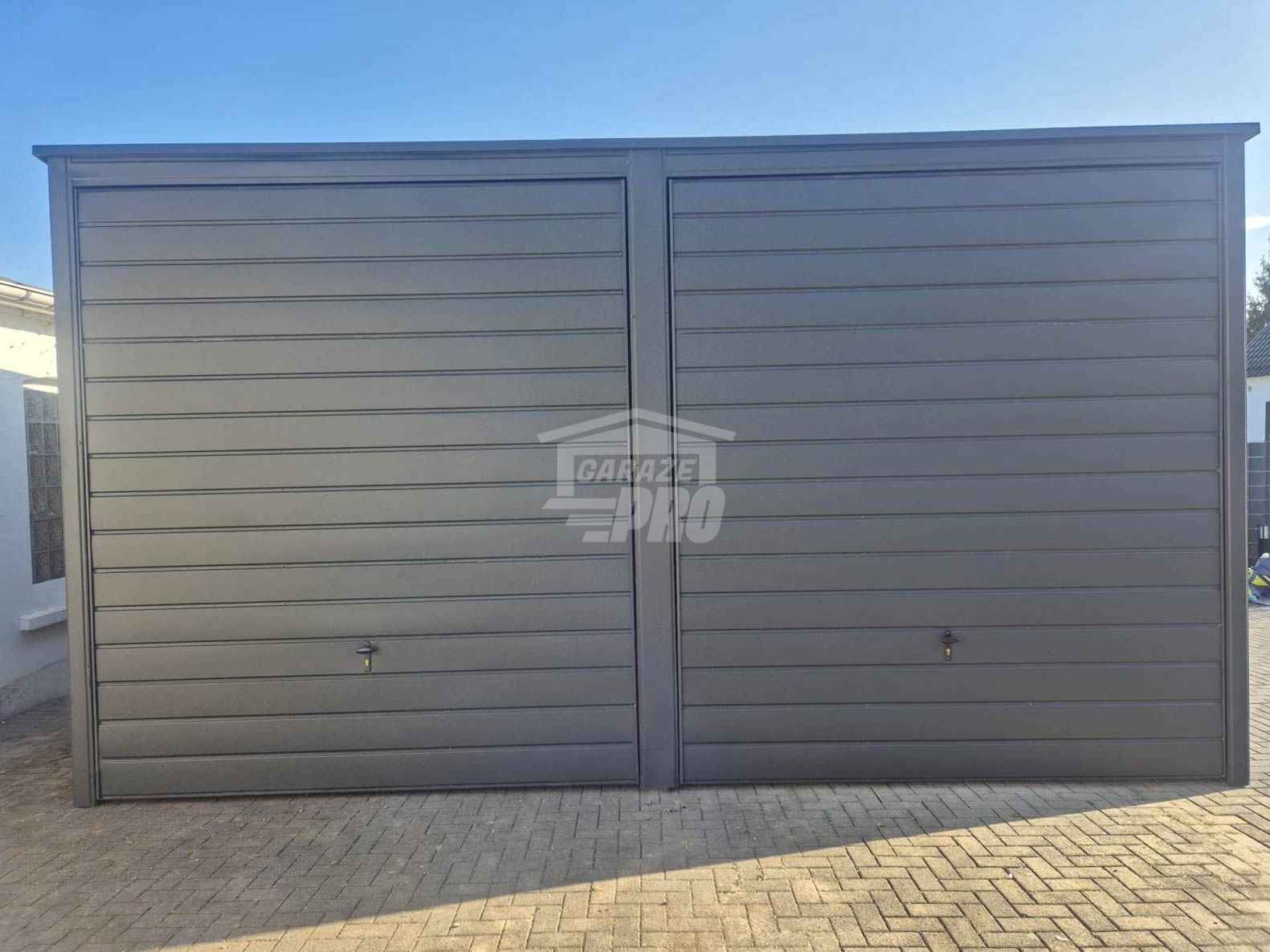 Garaż blaszany 6x6m 2x brama uchylna drzwi okno dach spad w tył  GP594 Ostrowiec Świętokrzyski - zdjęcie 3