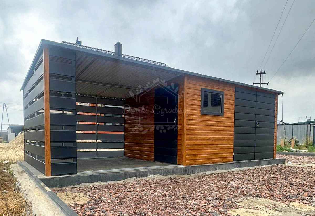 Schowek domek ogrodowy 3,8x2,5m wiata 3m drewnopodobny  czarny ID1050 Radom - zdjęcie 2