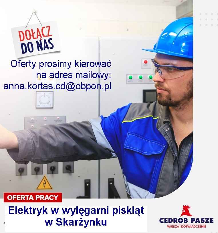 Elektryk w Wylęgarni Piskląt w Skarżynku Skarżynek - zdjęcie 1