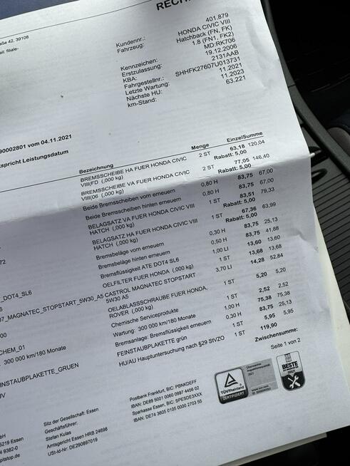 Civic UFO 1,8 Uwaga ! 94 tys km Serwis ASO oryginał lakier przebieg Szerominek - zdjęcie 7