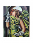 Tamara Łempicka- W kapeluszu- obraz akrylowy, rękodzieło 50 na 70 cm Praga-Południe - zdjęcie 1