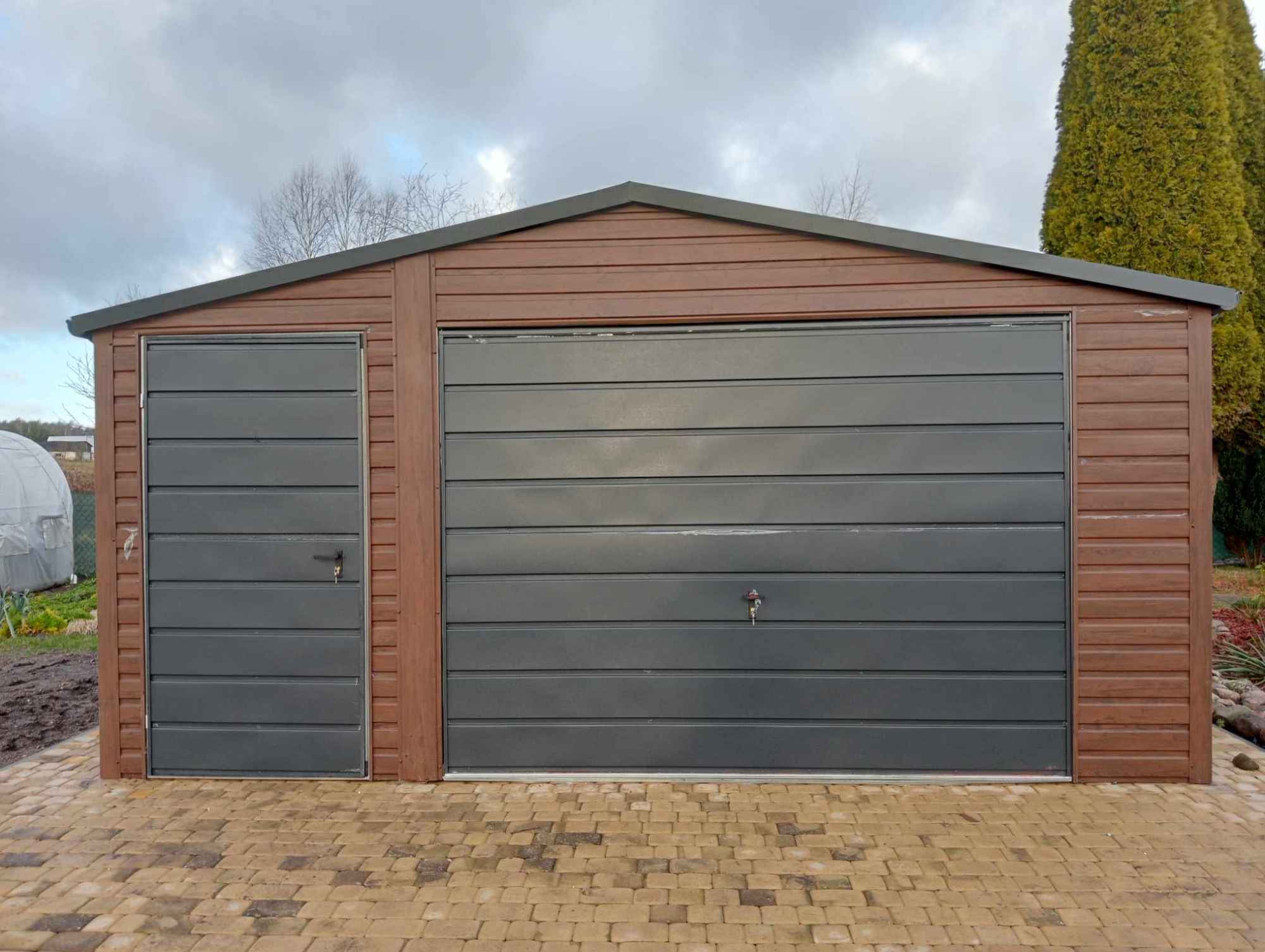 Garaż Blaszany 4,5x6 m Drewnopodobny Profil Ocynkowany MONTAŻ Katowice - zdjęcie 4