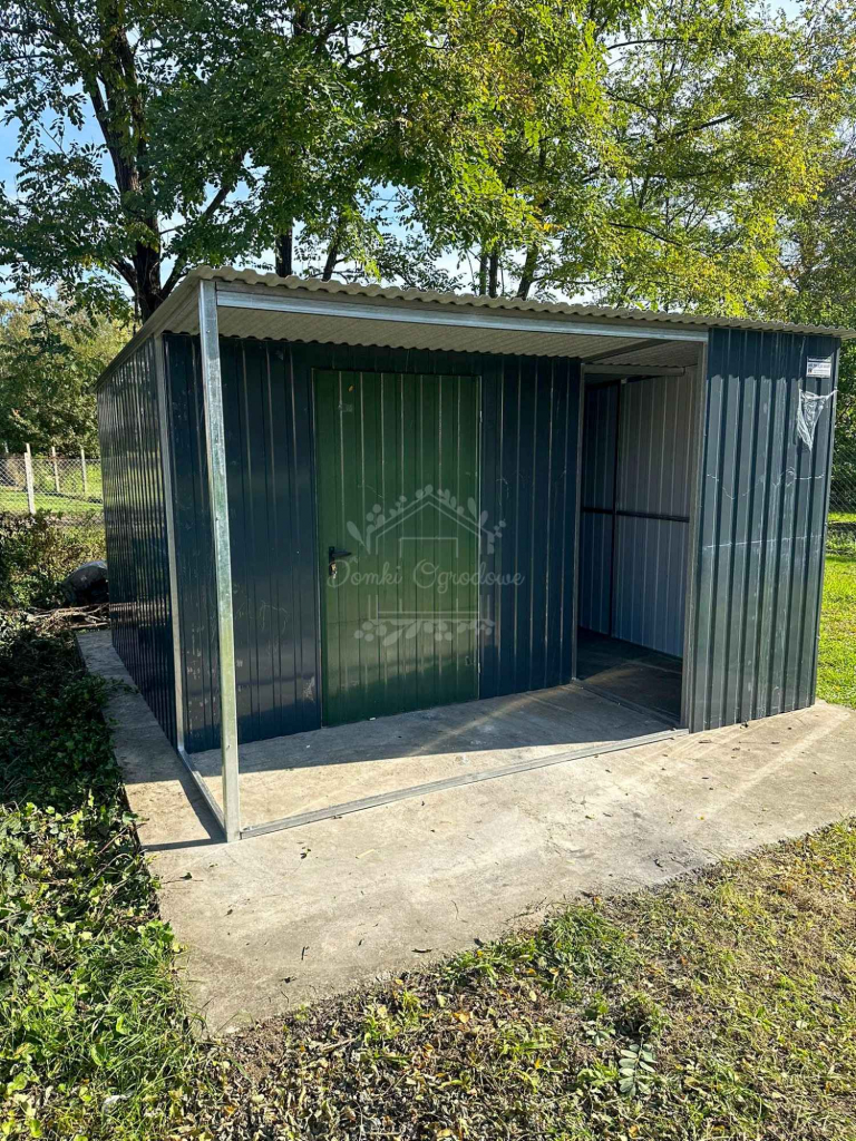 Schowek  Domek ogrodowy 2,5x4m + wiata 1,5m antracyt -spad w tył ID784 Sopot - zdjęcie 5