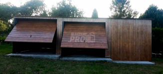 Garaż blaszany 10x5 Brama uchylna + jasny orzech  spad w tył GP164 Bełchatów - zdjęcie 3