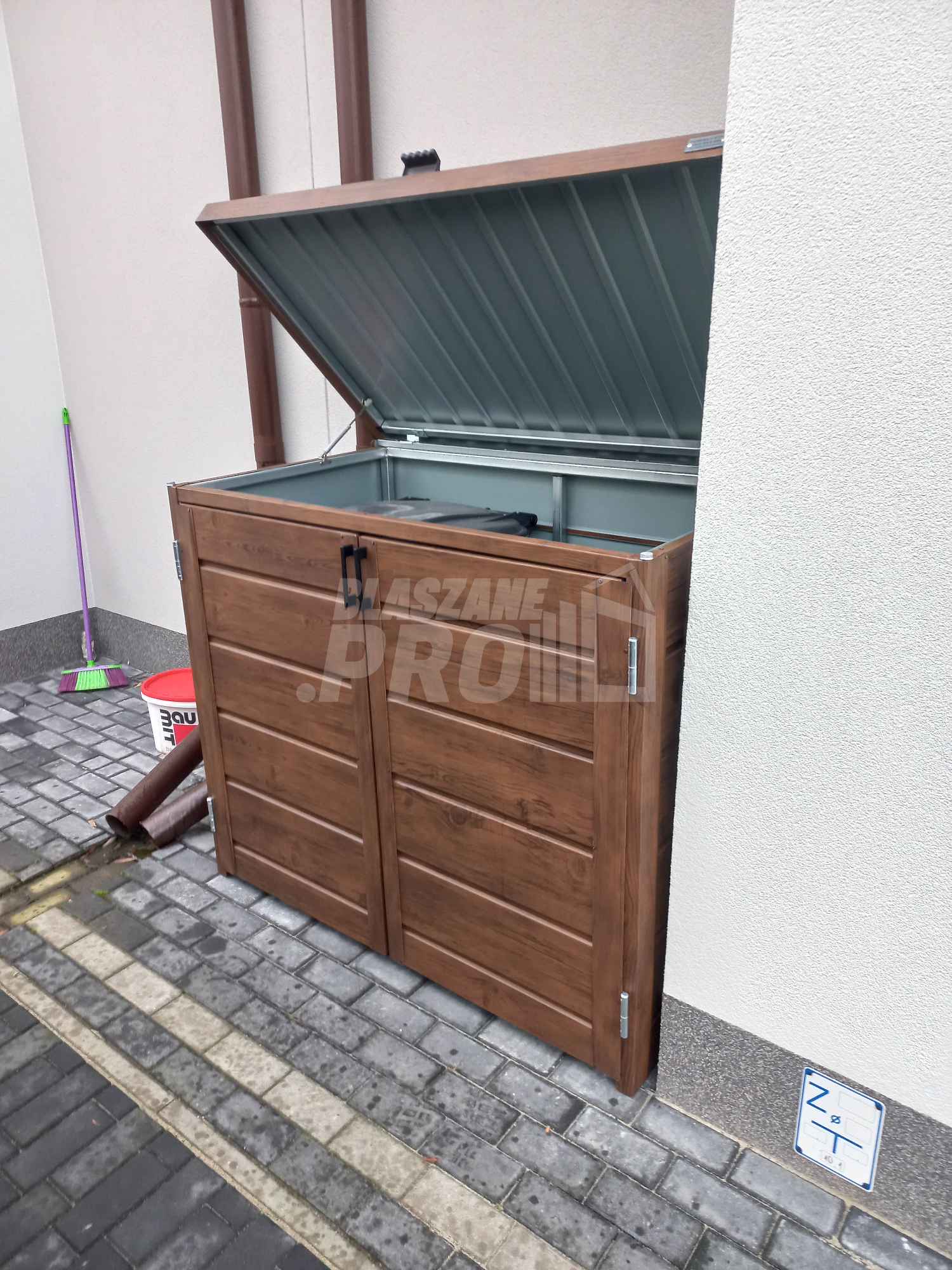 Zabudowa koszy na śmieci wiata śmietnikowa 140x80x120 cm 2x240L GP335 Nowy Sącz - zdjęcie 3