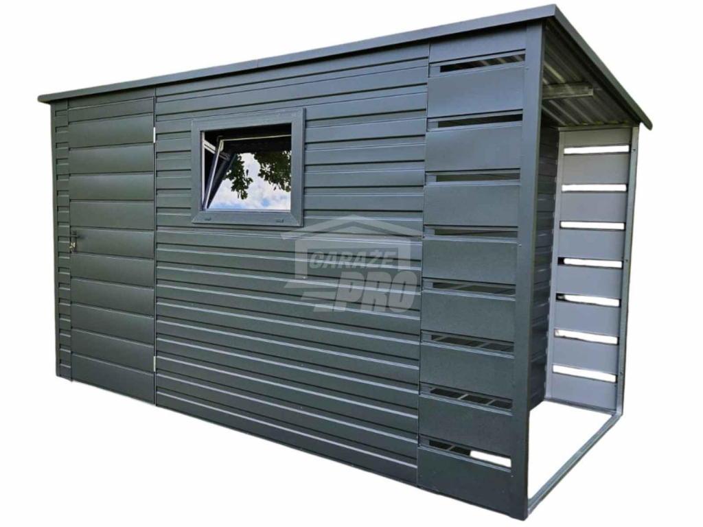 Schowek - Domek Ogrodowy 3x2 - wiata 0,5x2 - drzwi - okno  dach GP626 Widzew - zdjęcie 1