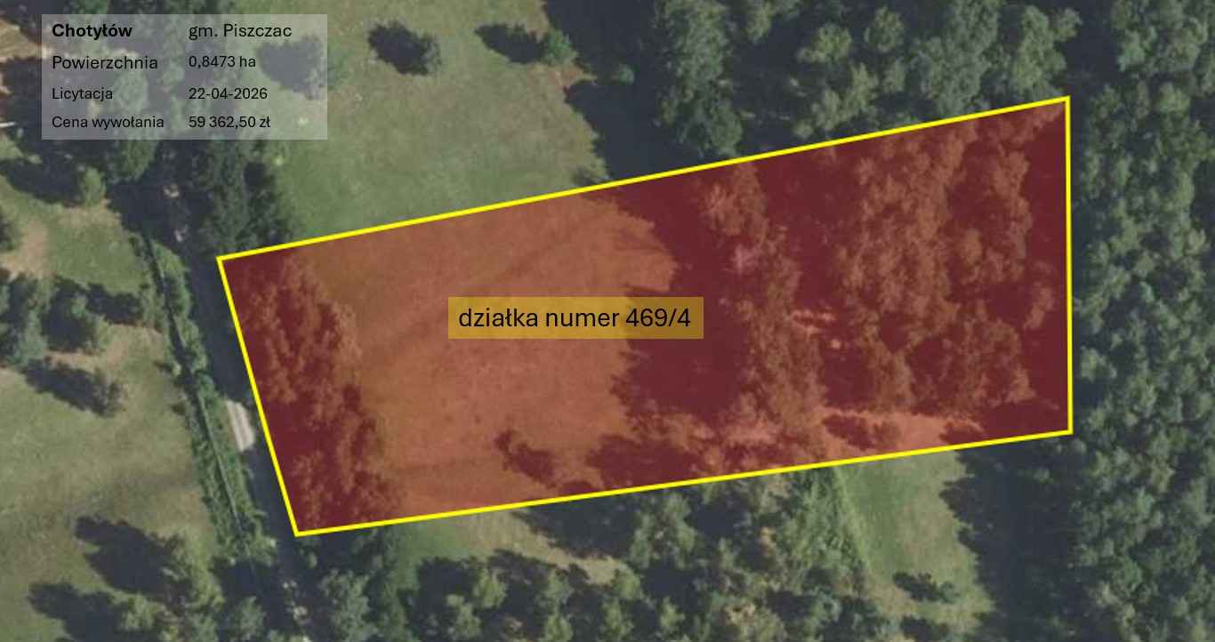 8 działek, licytacja komornicza, inwestycyjne Chotyłów - zdjęcie 4