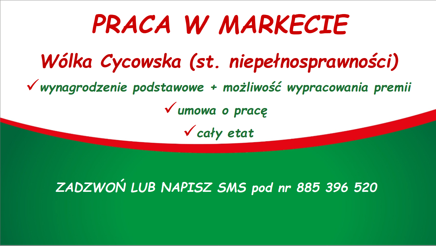 Praca dla os. z orzecz., Dino Polska S.A., WÓLKA CYCOWSKA Wólka Cycowska - zdjęcie 1