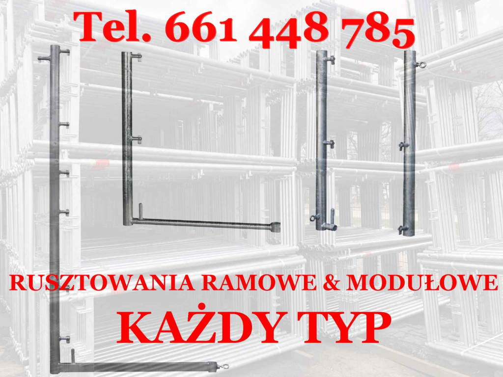 Słupek Poręczy L-ka Słupek Górny do RUSZTOWANIA TYP PLETTAC BAUMANN Ursus - zdjęcie 1