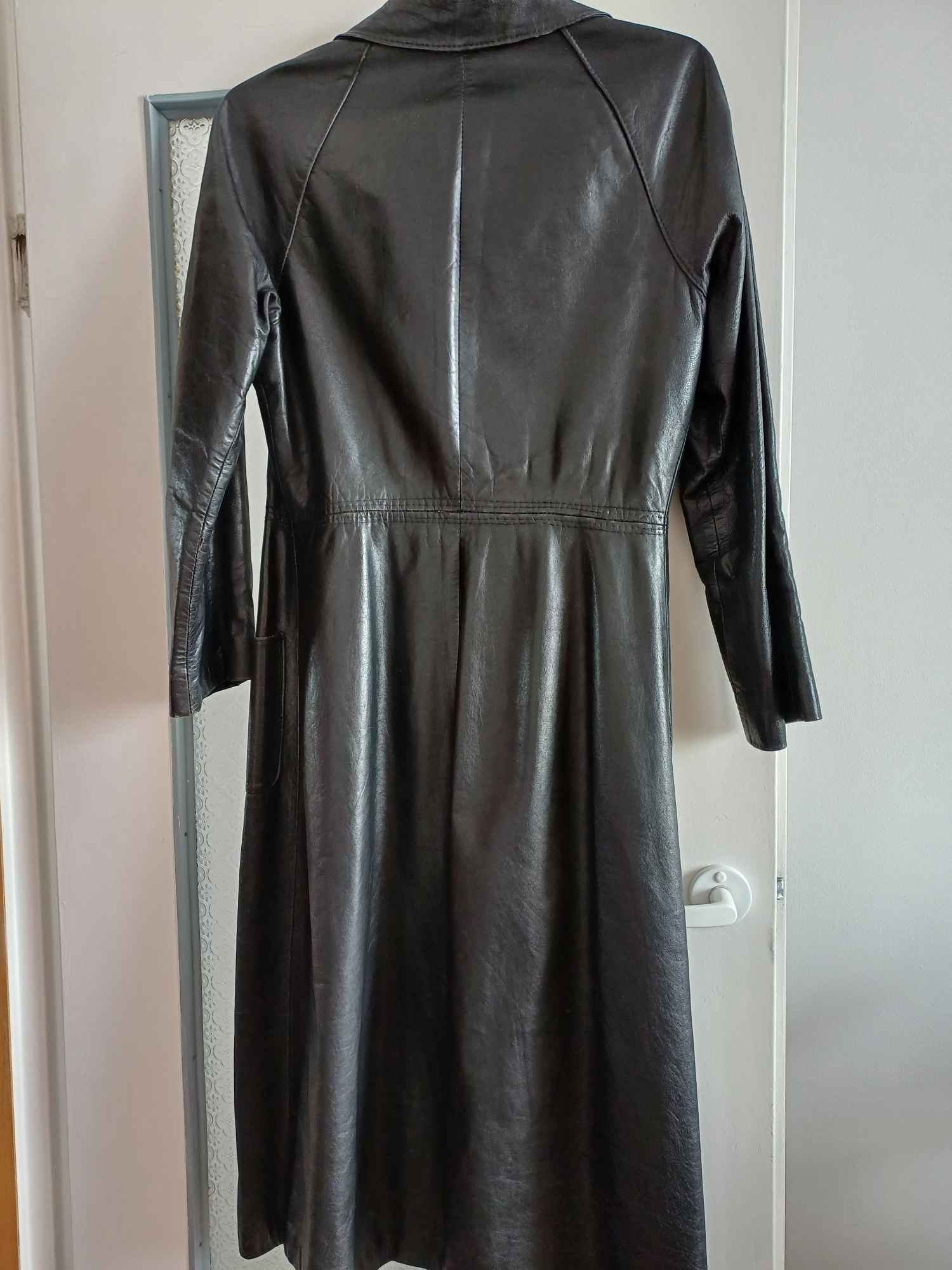 Sprzedam płaszcz skórzany damski czarny. Praga-Południe - zdjęcie 2