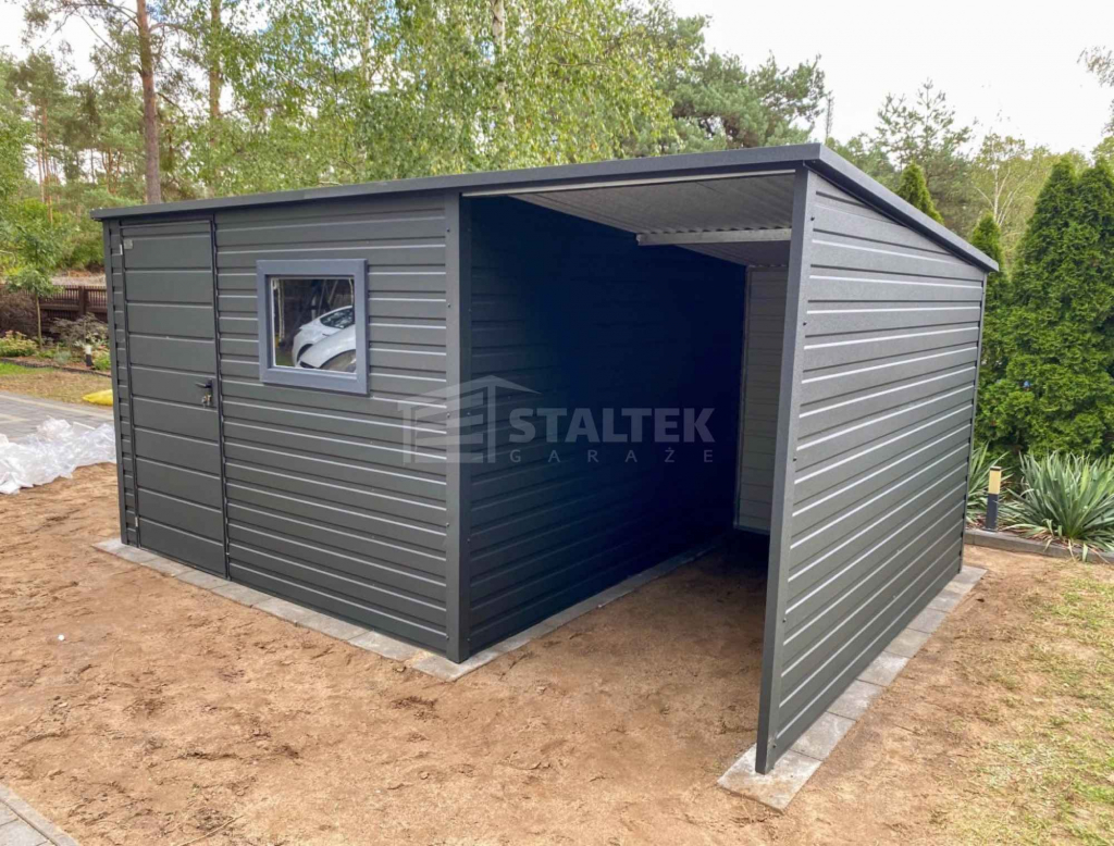 Domek ogrodowy schowek 2,5x2,5m wiata 1,5x2,5m  drzwi okno dach ST225 Kielce - zdjęcie 3