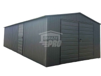 Garaż blaszany 4,5x8 m - brama dwuskrzydłowa - drzwi - dach GP764
