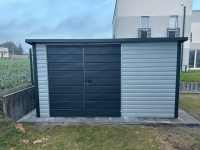 Domek narzędziowy 4m x 2.5m schowek ogrodowy srebrny + grafit Proboszczowice - zdjęcie 4
