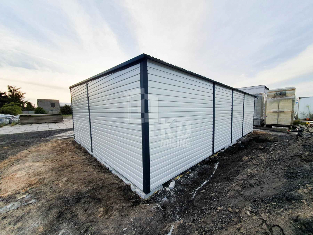 Garaż Blaszany 9,5x6  2x otwór pod bramę  drzwi Biały TKD103 Bydgoszcz - zdjęcie 11