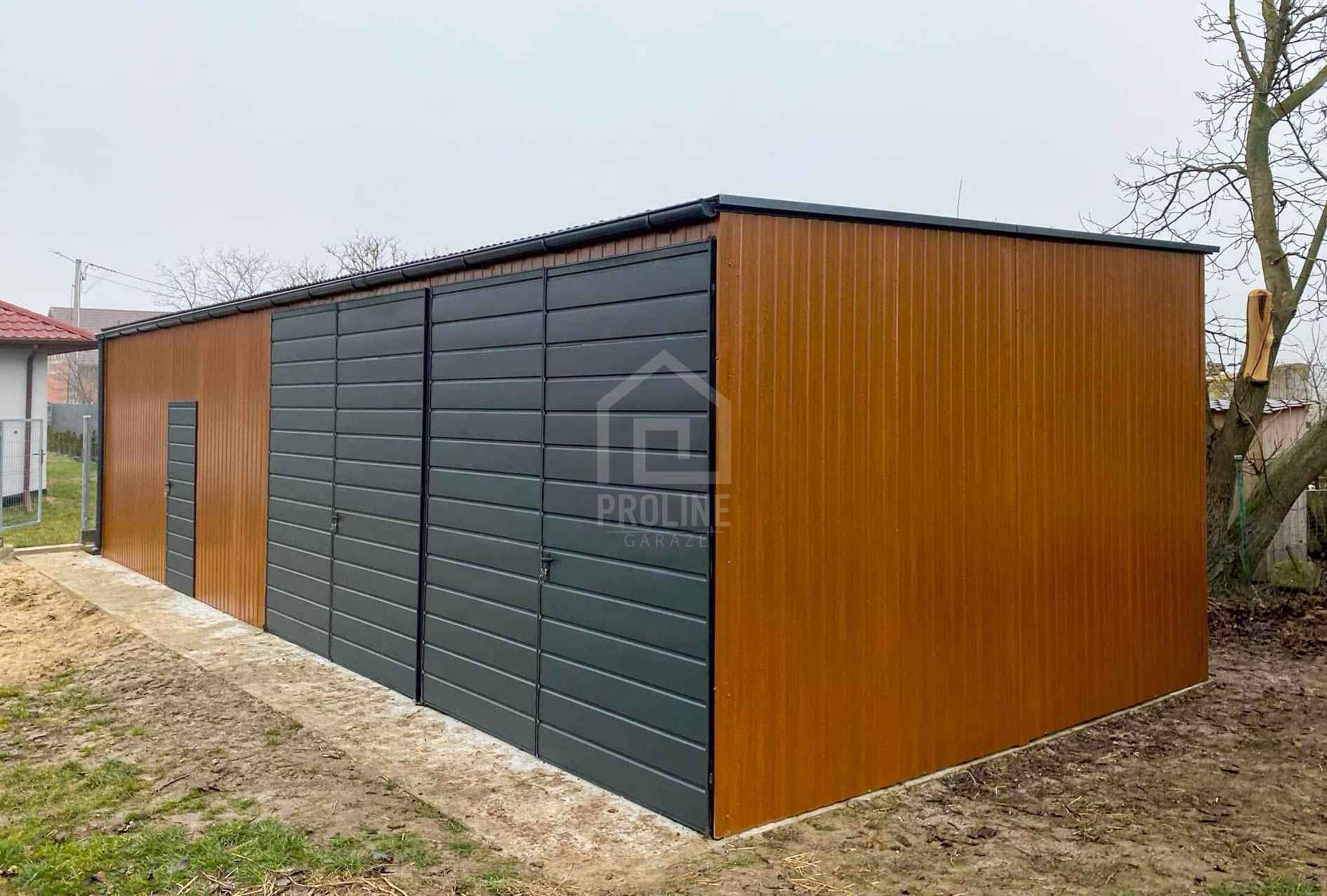 Hala Garaż blaszany 13x4 2x Brama +drzwi Dach spad w przód  PLG170 Bełchatów - zdjęcie 3