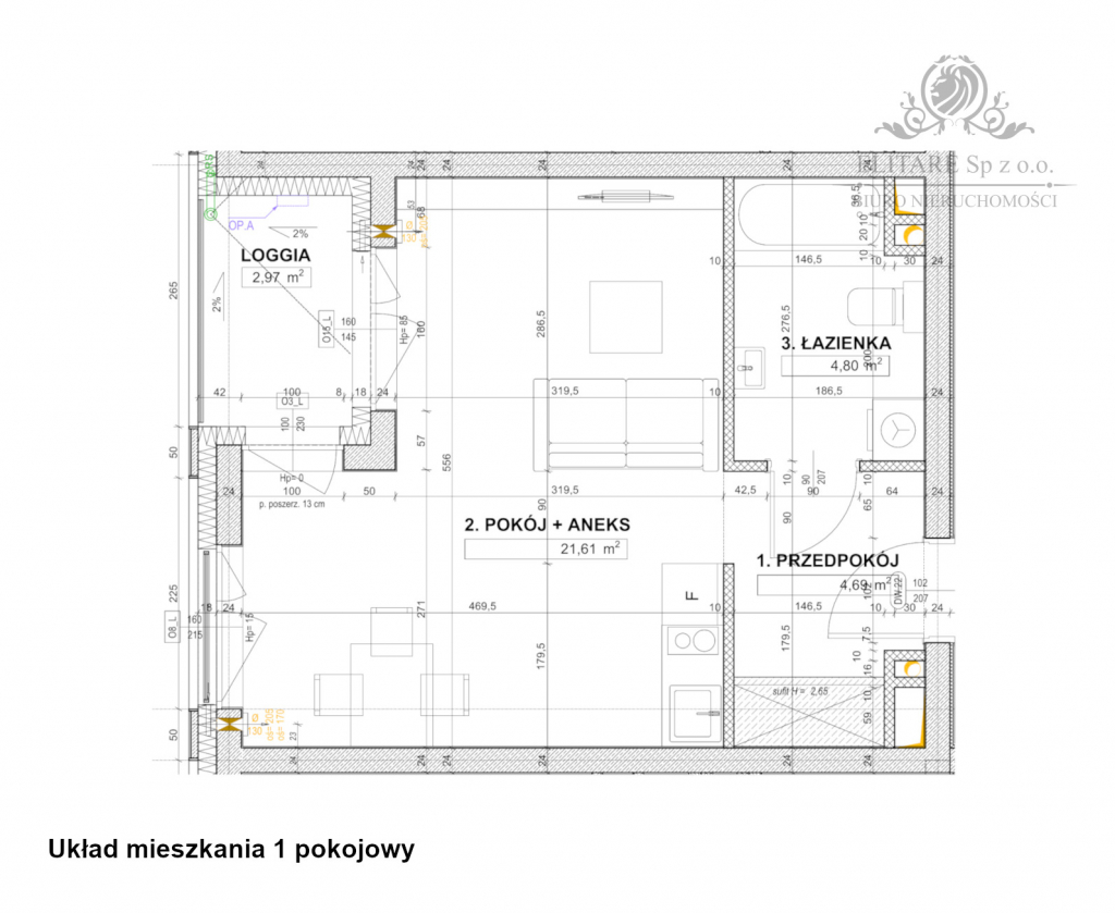 Mieszkanie 1 pokojowe 31,22m2 z loggią /Powstańców Śląskich Wrocław - zdjęcie 3