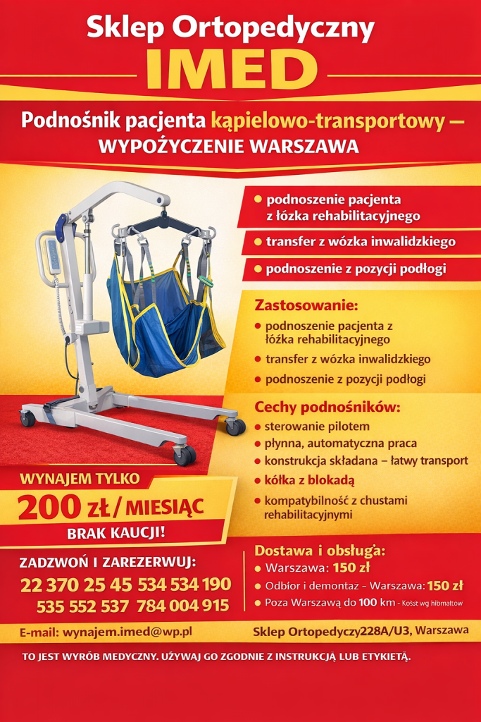 Podnośnik pacjenta kąpielowo-transportowy – wypożyczenie Warszawa Bemowo - zdjęcie 1