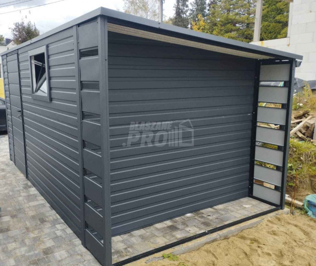 Domek ogrodowy schowek 4x2 wiata 0,5m drzwi okno Dach spad w tył GP232 Szczecin - zdjęcie 2