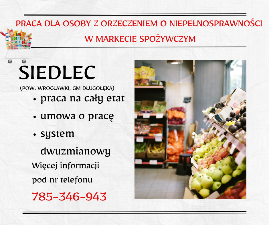 Praca dla os. z orzecz., Dino Polska S.A., Siedlec Siedlec - zdjęcie 1