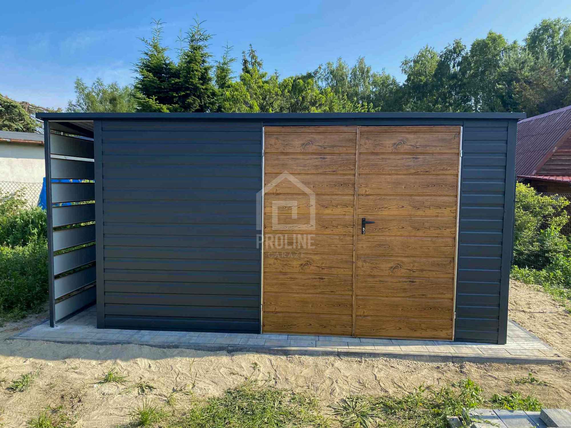 Schowek Domek Ogrodowy 4x3 -wiata0,5x3 brama drewnopodobny spad PLG166 Kozienice - zdjęcie 4