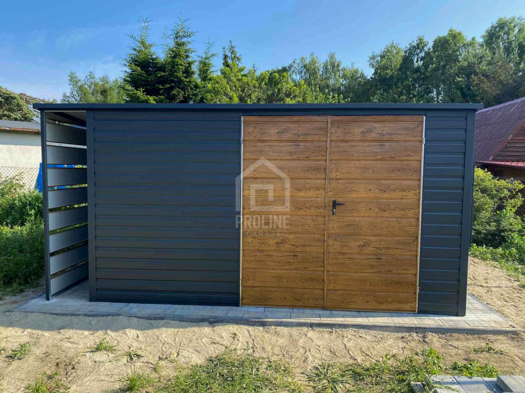 Schowek Domek Ogrodowy 4x3 -wiata0,5x3 brama drewnopodobny spad PLG166 Kozienice - zdjęcie 4