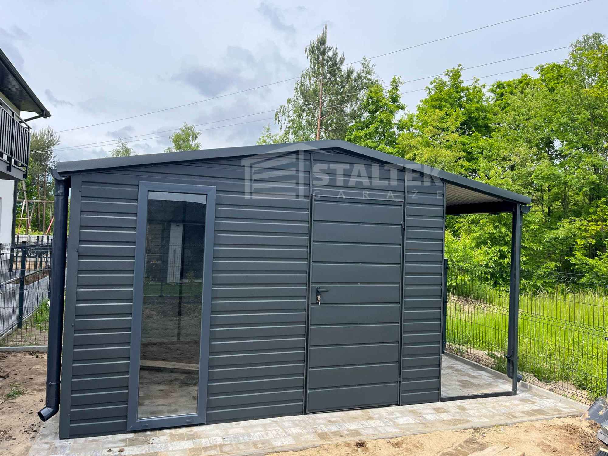 Schowek Domek Ogrodowy 4x2,5m + Wiata 1x2,5m Okno dach rynny ST161 Busko-Zdrój - zdjęcie 6