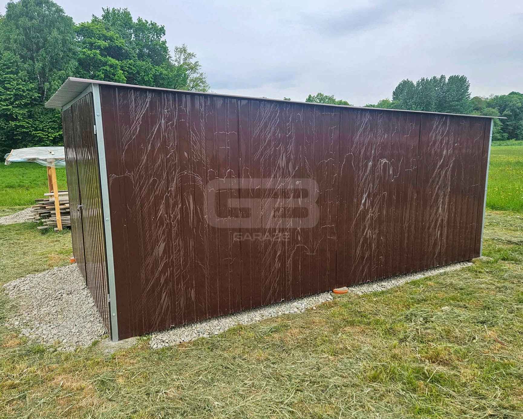 Garaż blaszany 3x5m wolnostojący - brama - ciemny brąz GB148 Radom - zdjęcie 3