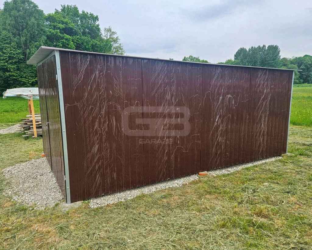 Garaż blaszany 3x5m wolnostojący - brama - ciemny brąz GB148 Radom - zdjęcie 3