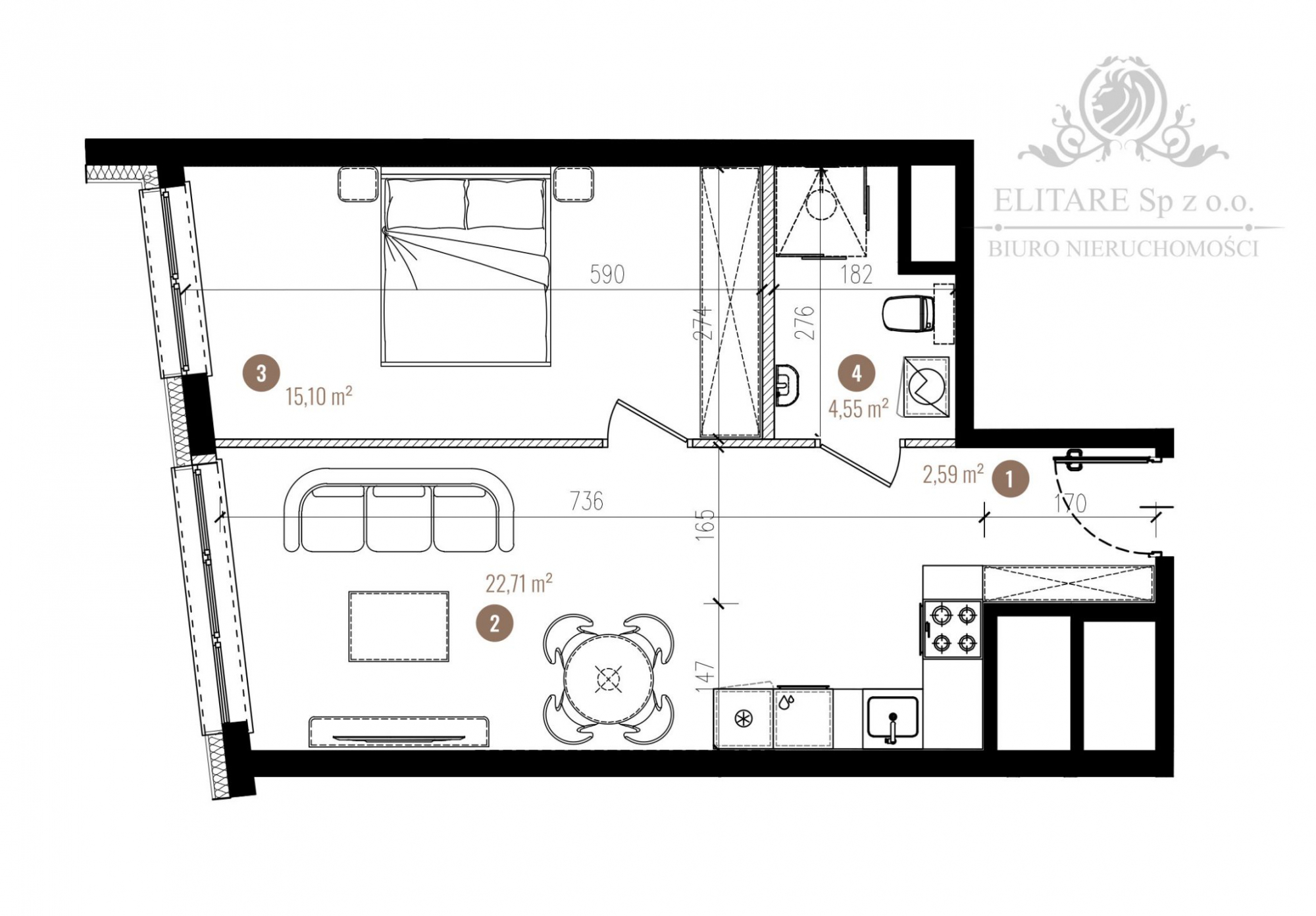 Apartament 44,95m2, 2 pok. w Centrum Wrocławia/Stare Miasto, Szczepin Wrocław - zdjęcie 3