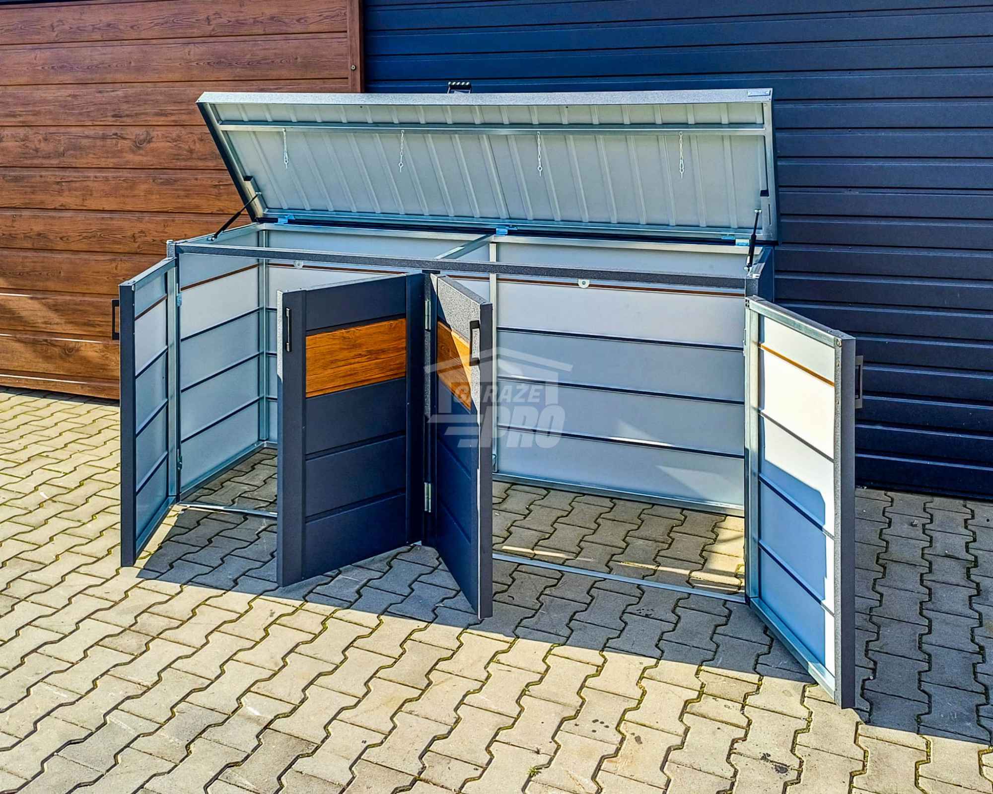 Zabudowa koszy na śmieci wiata obudowa 235x65x110 cm 4x120L GP515 Radom - zdjęcie 4