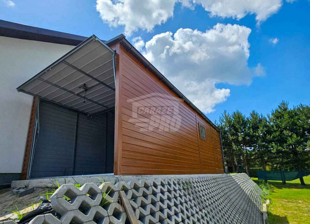 Garaż blaszany 3x6 + wiata 1,5m Brama drzwi okno  dach  rynna GP629 Sopot - zdjęcie 2