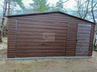 Garaż blaszany 5,5x6m Brama uchylna  drzwi drewnopodobny - dach GP520 Mrągowo - zdjęcie 2