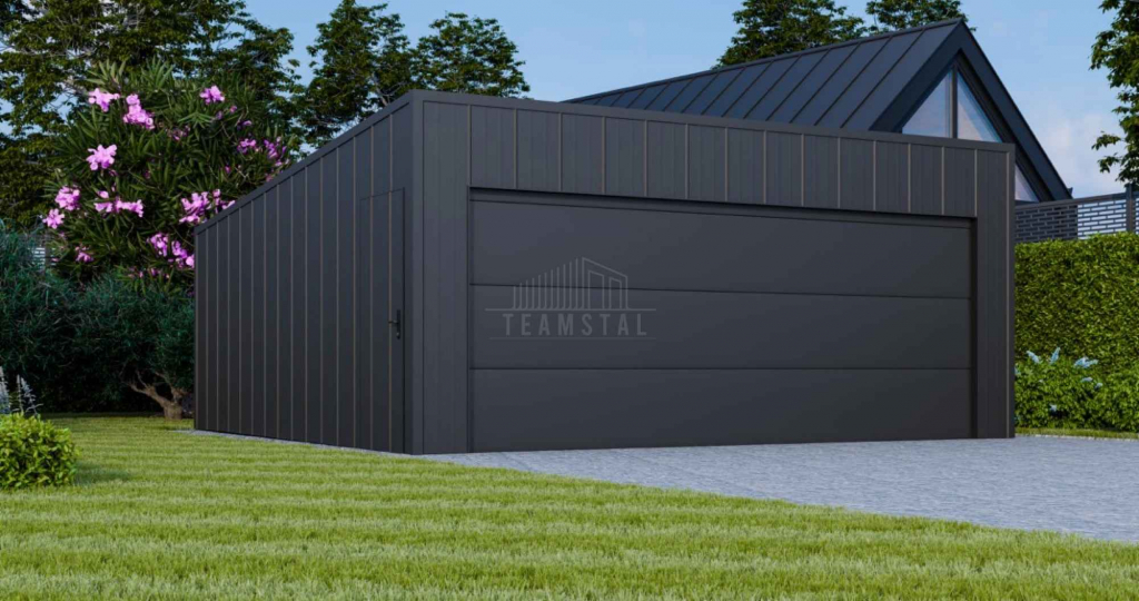 Garaż blaszany 6x6m brama segmentowa drzwi blacha na rąbek dach TS1092 Siedlce - zdjęcie 4