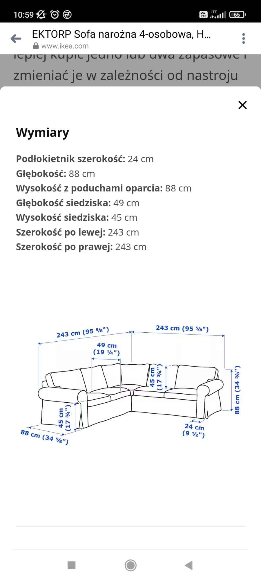 Sprzedam sofa Ektorp 4 osobowa Piaseczno - zdjęcie 5
