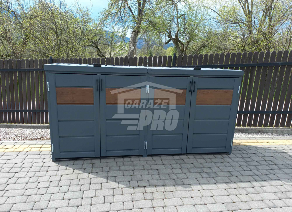 Zabudowa koszy obudowa kubłów 275x80x120cm 4x240L+ ciemny orzech GP337 Gdynia - zdjęcie 6