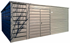 Garaż blaszany schowek 4,5x4,5m + wiata 1m 2x drzwi dach spad  TS1050