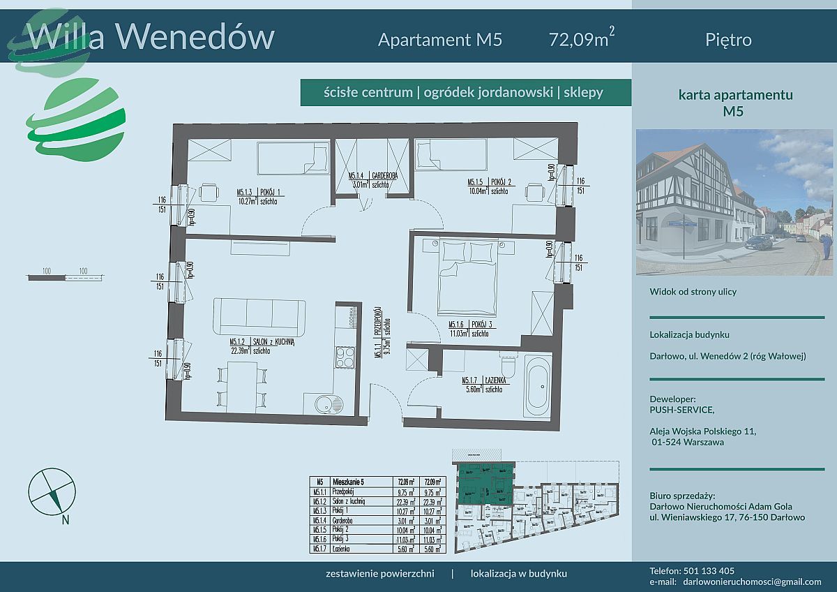 Mieszkanie 4 pokojowe Darłowo centrum miasta 72,09 Darłowo - zdjęcie 2