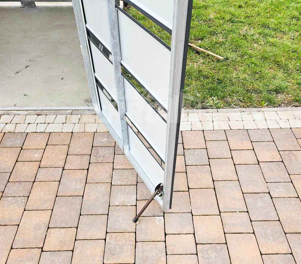 Wiata śmietnikowa 2x2 m antracyt + drewnopodobny - spad w tył GP357 Radom - zdjęcie 2