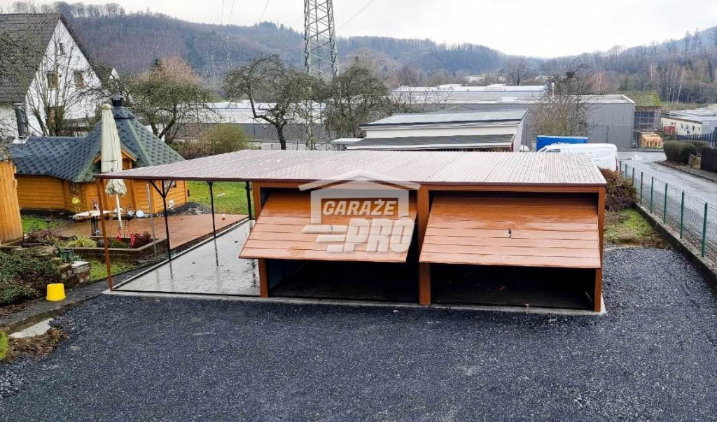 Garaż blaszany 6x6 + 3x6 wiata spad w tył GP132 Września - zdjęcie 3