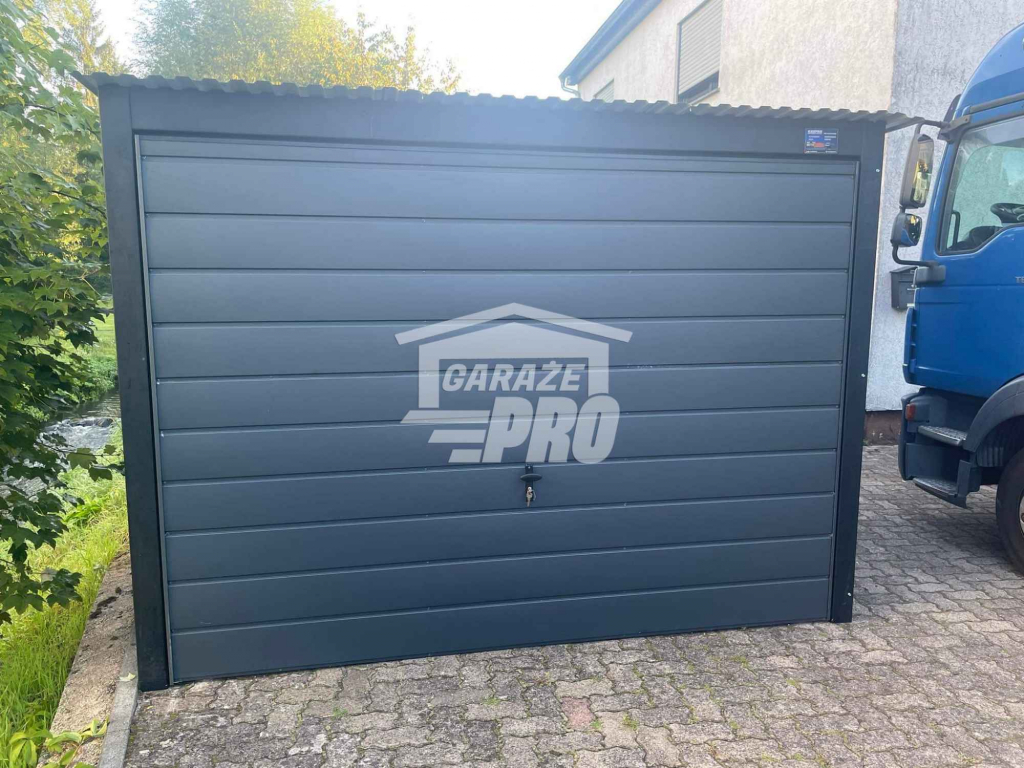 Garaż blaszany 3x7 brama uchylna antracyt Dach spad w tył GP241 Piła - zdjęcie 4