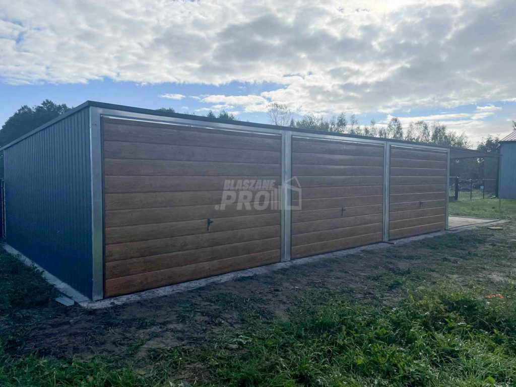 Garaż blaszany 9x6 + wiata 3x6 3x Brama uchylna spad w tył  GP226 Konin - zdjęcie 11