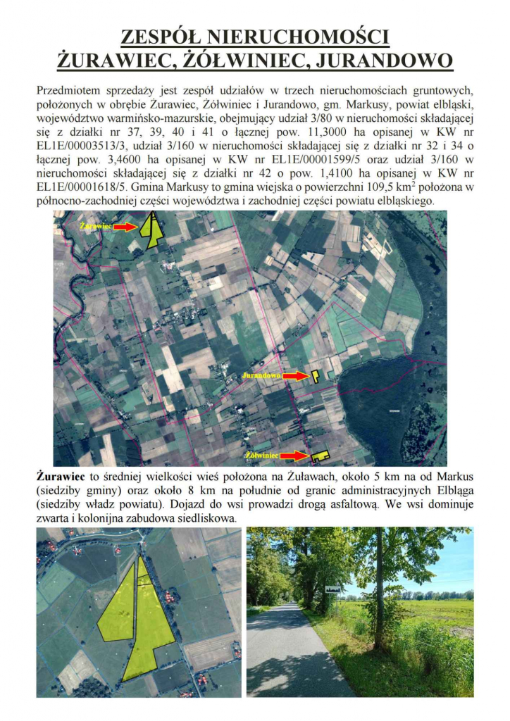 Syndyk sprzeda udziały w grunatach Żurawiec, Żółwiniec, Jurandowo Pisz - zdjęcie 1