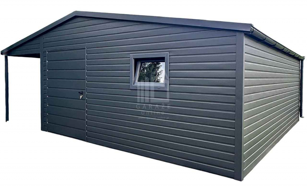 Schowek domek ogrodowy 4,5x5m + wiata 1,5m rynny blachodach ID1082 Giżycko - zdjęcie 1