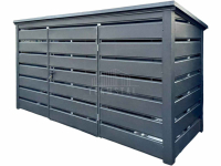 Wiata śmietnikowa - schowek 3x1m - antracyt - dach spad w tył TS1207