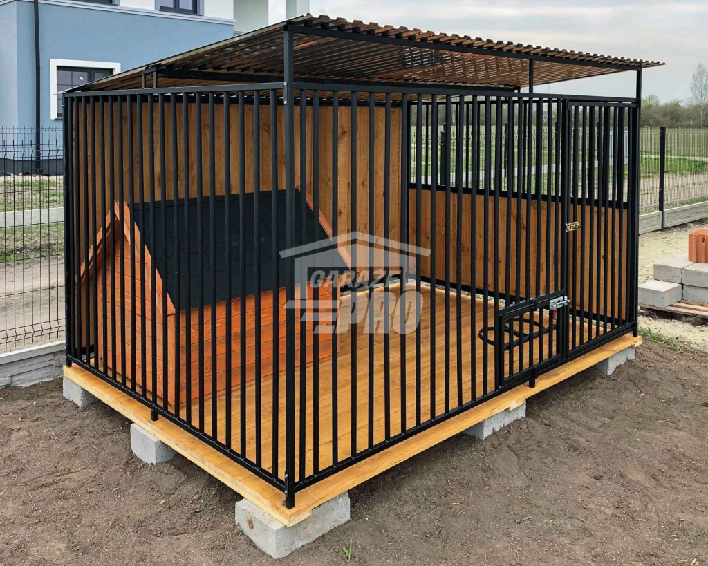 Kojec dla psów 2,5x2m - Uchwyt na miski - Drewniana podłoga GP395 Kwidzyn - zdjęcie 3