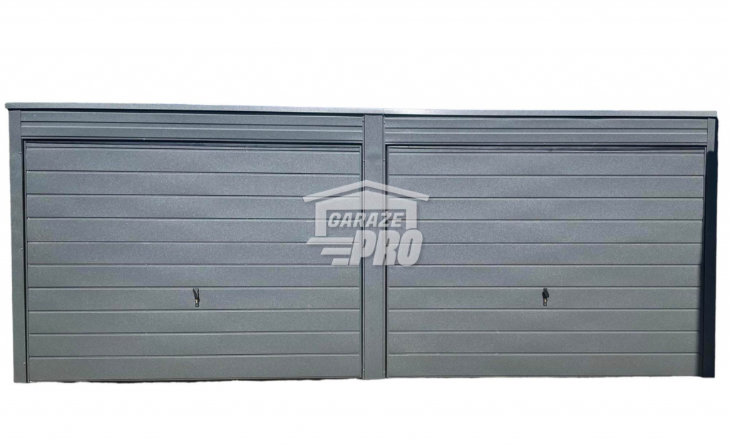 Garaż blaszany 6x6  Brama uchylna x2  antracyt spad w tył GP129 Słupsk - zdjęcie 1