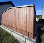 Garaż blaszany 6x6m - 2x brama uchylna  drewnopodobny rynny dach SO169 Otwock - zdjęcie 3