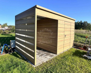 Schowek domek ogrodowy + wiata drewnopodobny - dach spad w tył ID1079 Łuków - zdjęcie 2