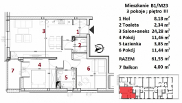 Nowe mieszkania - Rzeszów - Drabinianka - 61,55m2 - 1 Rzeszów - zdjęcie 3