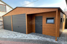 Garaż blaszany 9,5x6m wnęka 2x brama drzwi 3x okno rynny dach TS1147 Nowy Sącz - zdjęcie 4